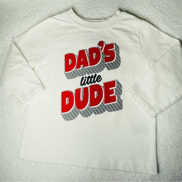 Baby Boy DAD’S LITTLE DUDE | Long Sleeve T Shirt | 12 months - Picture 1 of 5